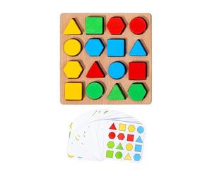 Puzzle Di Forme - Gioco Da Tavolo Per L'ordinamento Di Abbinamenti Di Legno, Giocattolo Sensoriale Per L'ordinamento Di Abbinamenti Di Forme Da 16 Pezzi | Per I Viaggi Su Strada, Ragazzi E Ragazze, 3+