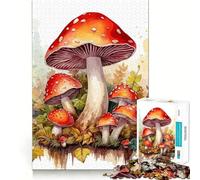 Puzzle di funghi ad acquerello per ragazzi,1000 pezzi,gioco che migliora le capacità cognitive,pezzi di dimensioni uniformi e precisi,attività divertente per tutta la famiglia (50x75cm)