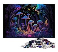 Puzzle di funghi colorati da 1000 pezzi per adulti, puzzle in legno per decorazioni per la casa, allenamento del cervello e regali per le feste, 50x75CM/19,68x29,52 pollici
