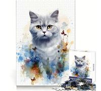 Puzzle di gatti ad acquerello da 1000 pezzi per ragazzi, stimola la capacità di ragionamento, crea un'atmosfera serena, ritagli precisi e pensati per un regalo speciale (38x52cm)