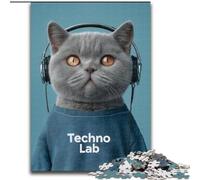 Puzzle di gatti alla moda per adolescenti, 1000 pezzi, sfida difficile antistress per la decorazione della casa per 14+ anni (26x38cm)