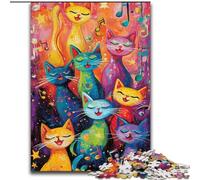 Puzzle di gatti astratti per adolescenti, puzzle da 1000 pezzi, giochi divertenti, decorazione da parete, regali unici per compleanno e Natale (50x75cm)