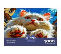 Puzzle di Gatti Carini 1000 Pezzi Carta Riciclata Curiosi Gattini Fluffosi che Guardano su per Adulti Gioco Educativo Relaxante Sfida Molto Difficile 38x26cm
