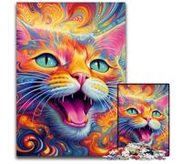 Puzzle di gatti colorati da 1000 pezzi per adulti, puzzle in legno, regalo perfetto per l'arredamento della casa e per il divertimento delle feste, 50x75CM/19,68x29,52 pollici