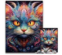 Puzzle di gatti colorati da 1000 pezzi per adulti, puzzle in legno, regalo perfetto per l'arredamento della casa e per il divertimento delle feste, 50x75CM/19,68x29,52 pollici