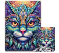 Puzzle di gatti colorati per adulti, 1000 pezzi, puzzle di cartone, rompicapo impegnativo per adolescenti, divertimento per serate di gioco in famiglia, 26X38CM/10,23x14,96 pollici.