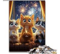 Puzzle di gatti dei cartoni animati per adulti e adolescenti, puzzle impegnativi e difficili, ideali come regalo per tutta la famiglia (26x38cm)