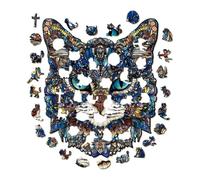 Puzzle di Gatti in Legno Simpatica Decorazione da Scrivania a Forma di