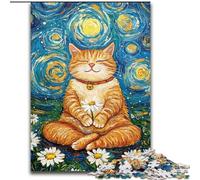 Puzzle di gatti in meditazione per adulti e adolescenti, 1000 pezzi, per 14+ anni, allena il tuo cervello e le tue mani, regali di Natale (50x75cm)