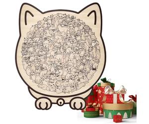 Puzzle di Gatti, Labirinto Educativo di 135 Pezzi | Set di Legno con Decorazione Animale - Per, Bambini, Ragazze, Educazione Prescolare