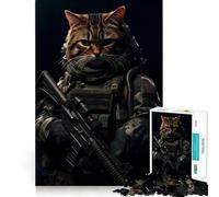 Puzzle di gatti soldato per adulti,1000 pezzi,gioco di memoria e allenamento per la mente,taglio preciso,finitura di alta qualità,un modo coinvolgente per passare il tempo libero (50x75cm)