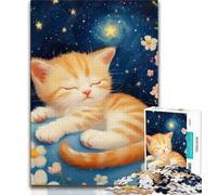 Puzzle di gattini addormentati per adulti e adolescenti, 1000 pezzi, gioco stimolante e gioco per famiglie con pezzi completamente interconnessi di forma casuale (75x50cm)