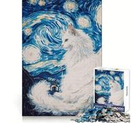Puzzle di Gatto Van Gogh da 1000 pezzi per adolescenti,stimolante per la mente,ideale per il tempo libero e la fuga dalla realtà,con incastro perfetto,perfetto come regalo per le vacanze (50x75cm)
