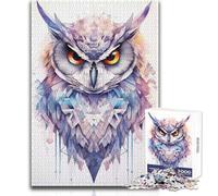 Puzzle di geometria a forma di gufo per adolescenti, 1000 pezzi, risoluzione dei problemi, divertimento educativo, meravigliosa opzione regalo premurosa, dimensioni 50x75cm