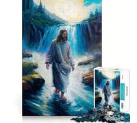 Puzzle di Gesù che cammina sull'acqua,1000 pezzi,divertente da giocare,senza sbavature,con pezzi ben tagliati,portatile,ideale per i viaggi (38x26cm)
