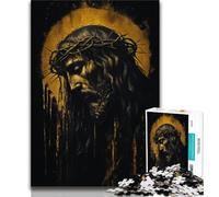 Puzzle di Gesù dorato per adulti e adolescenti, aiuta il cervello a esercitare i giocattoli avvincenti per coltivare la pazienza e l'interazione genitore-figlio (50x75cm)