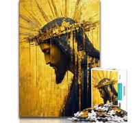 Puzzle di Gesù d'oro da 1000 pezzi per adolescenti, per ammazzare il tempo durante le vacanze a casa Ogni pezzo è unico Gioco divertente e stimolante per tutta la famiglia, 75x50cm