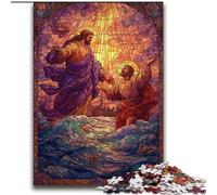 Puzzle di Gesù in vetro colorato per adolescenti 2000, giocattoli per l'intrattenimento della famiglia, ideali come regalo per tutta la famiglia (70x100cm)