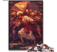 Puzzle di Gesù in vetro colorato per adulti e adolescenti, perfetti per le serate di gioco, giocattolo colorato da regalare a casa (70x100cm)