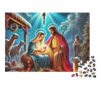 Puzzle di Gesù-Religione Croce Sacra Assemblaggio 1000 pezzi Cartone riciclato robusto Antipolvere Casa Tempo libero Sollievo dallo stress per adulti Attività al coperto 38x26cm/1000 pezzi