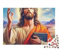 Puzzle di Gesù-Religione Tomo Insegnamento Sacro 1000 pezzi Cartone Riciclato Robusto Antipolvere Casa Tempo Libero Antistress per Famiglia Adulti Attività al Coperto 52x38cm/1000 pezzi