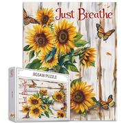 Puzzle di girasoli, 1000 pezzi, puzzle per adulti, farfalla natura morta arte floreale puzzle per impegnativi giochi di attività familiari 68,6 x 50,8 cm puzzle fai da te per regali decorativi per la
