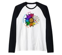 Puzzle di Girasoli per la consapevolezza dell'autismo Maglia con Maniche Raglan