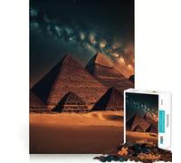 Puzzle di Giza con piramidi al tramonto, 1000 pezzi, per ragazzi, gioco di logica e abilità, momento di serenità, taglio preciso, (38x26cm)