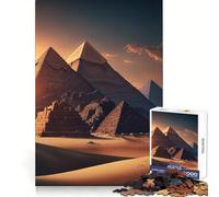 Puzzle di Giza con piramidi al tramonto, 1000 pezzi, per ragazzi, gioco di logica, leggero e rilassante, taglio perfetto, regalo perfetto (38x52cm)