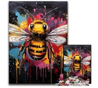 Puzzle di graffiti di api per adulti, 1000 puzzle in legno, gioco interattivo per famiglie, sfida mentale, giocattolo educativo 50x75CM/19,68x29,52 pollici