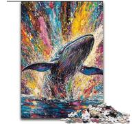 Puzzle di graffiti di balene per adulti e ragazzi, 1000 pezzi, per 14+ anni, allena il tuo cervello e le tue mani, regali di Natale (26x38cm)