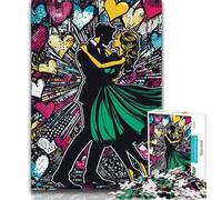 Puzzle di graffiti di coppia per adolescenti, puzzle da 1000 pezzi, aiuta il cervello a esercitare i giocattoli avvincenti per coltivare la pazienza, un'opera d'arte (38x26cm)