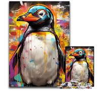 Puzzle di graffiti di pinguino per adulti, puzzle di cartone da 1000 pezzi, rompicapo impegnativo per adolescenti, divertimento per serate di gioco in famiglia, 26X38CM/10,23x14,96 pollici.