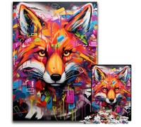 Puzzle di graffiti di volpe da 1000 pezzi per adulti, puzzle per adulti, regalo di sfida mentale, attività educativa per adolescenti, 26X38CM/10,23x14,96 pollici