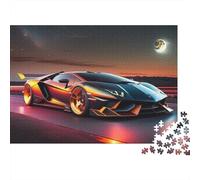 Puzzle di grandi dimensioni con auto sportiva, adatto ad adulti, bambini e adolescenti, con un alto livello di difficoltà, 500 pezzi (52x38 cm)
