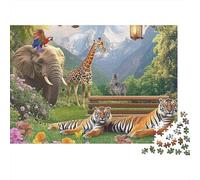 Puzzle di grandi dimensioni con simpatici animali, adatti ad adulti, bambini e adolescenti, con elevata difficoltà e forme uniche, 500 pezzi (52x38 cm)