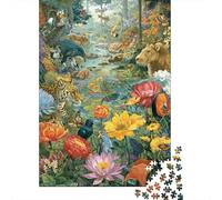 Puzzle di grandi dimensioni del mondo animale, adatti ad adulti, bambini e adolescenti, con elevata difficoltà e forme uniche, 500 pezzi (52x38 cm)