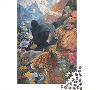 Puzzle di grandi dimensioni del mondo animale, adatti ad adulti, bambini e adolescenti, con elevata difficoltà e forme uniche, 1000 pezzi (75x50 cm)