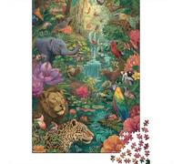 Puzzle di grandi dimensioni del mondo animale, adatti ad adulti, bambini e adolescenti, con elevata difficoltà e forme uniche, 300 pezzi (40x28 cm)