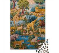 Puzzle di grandi dimensioni del mondo animale, adatti ad adulti, bambini e adolescenti, con elevata difficoltà e forme uniche, 500 pezzi (52x38 cm)