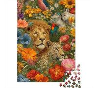 Puzzle di grandi dimensioni del mondo animale, adatti ad adulti, bambini e adolescenti, con elevata difficoltà e forme uniche, 500 pezzi (52x38 cm)