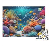 Puzzle di grandi dimensioni del mondo sottomarino della vita marina adatti ad adulti, bambini e adolescenti con elevata difficoltà e forme uniche 300 pezzi (40x28 cm)