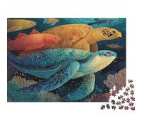 Puzzle di grandi dimensioni del mondo sottomarino della vita marina adatti ad adulti, bambini e adolescenti con elevata difficoltà e forme uniche 500 pezzi (52x38 cm)