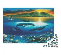 Puzzle di grandi dimensioni del mondo sottomarino della vita marina adatti ad adulti, bambini e adolescenti con elevata difficoltà e forme uniche 300 pezzi (40x28 cm)