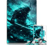 Puzzle di guerra con guerrieri samurai al neon per adolescenti, 1000 pezzi, difficili da completare ma divertenti e divertenti, regalo di compleanno, regali, decorazioni murali (50x75cm)