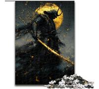 Puzzle di guerra con guerrieri samurai al neon per adolescenti, adatti dai 14 anni in su, decorazioni da parete giocattolo, regali di compleanno e unici (26x38cm)