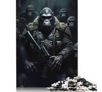 Puzzle di guerra dei gorilla, rompicapo in cartone riciclato al 100% per bambini e adulti dai 12 anni in su, regali per la festa del papà, 1000 pezzi (26x38 cm)