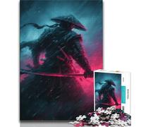 Puzzle di guerra per adolescenti con guerrieri samurai al neon, 1000 pezzi, giocattoli da gioco, ogni pezzo è unico, gioco divertente per tutta la famiglia, 50x75cm