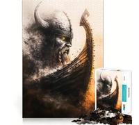 Puzzle di guerrieri vichinghi e navi per adulti,1000 pezzi,gioco di memoria e allenamento per la mente,taglio preciso,finitura di alta qualità,un modo coinvolgente per trascorrere il tempo libero