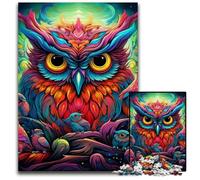 Puzzle di gufo colorato da 1000 pezzi per adulti, puzzle in legno per adulti, ideale come decorazione fai da te e come regalo rompicapo, 50x75CM/19,68x29,52 pollici.